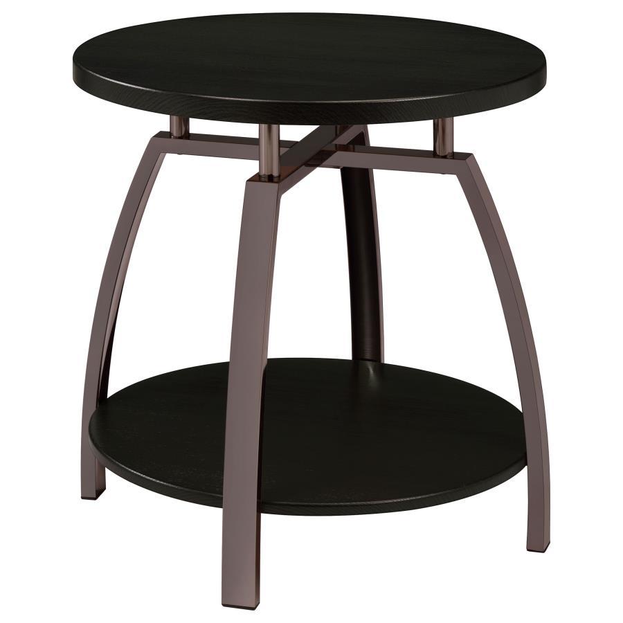 Coaster Fine Furniture Dacre - Round Engineered Wood Top Side End Table - Dark Gray | Meri Furniture