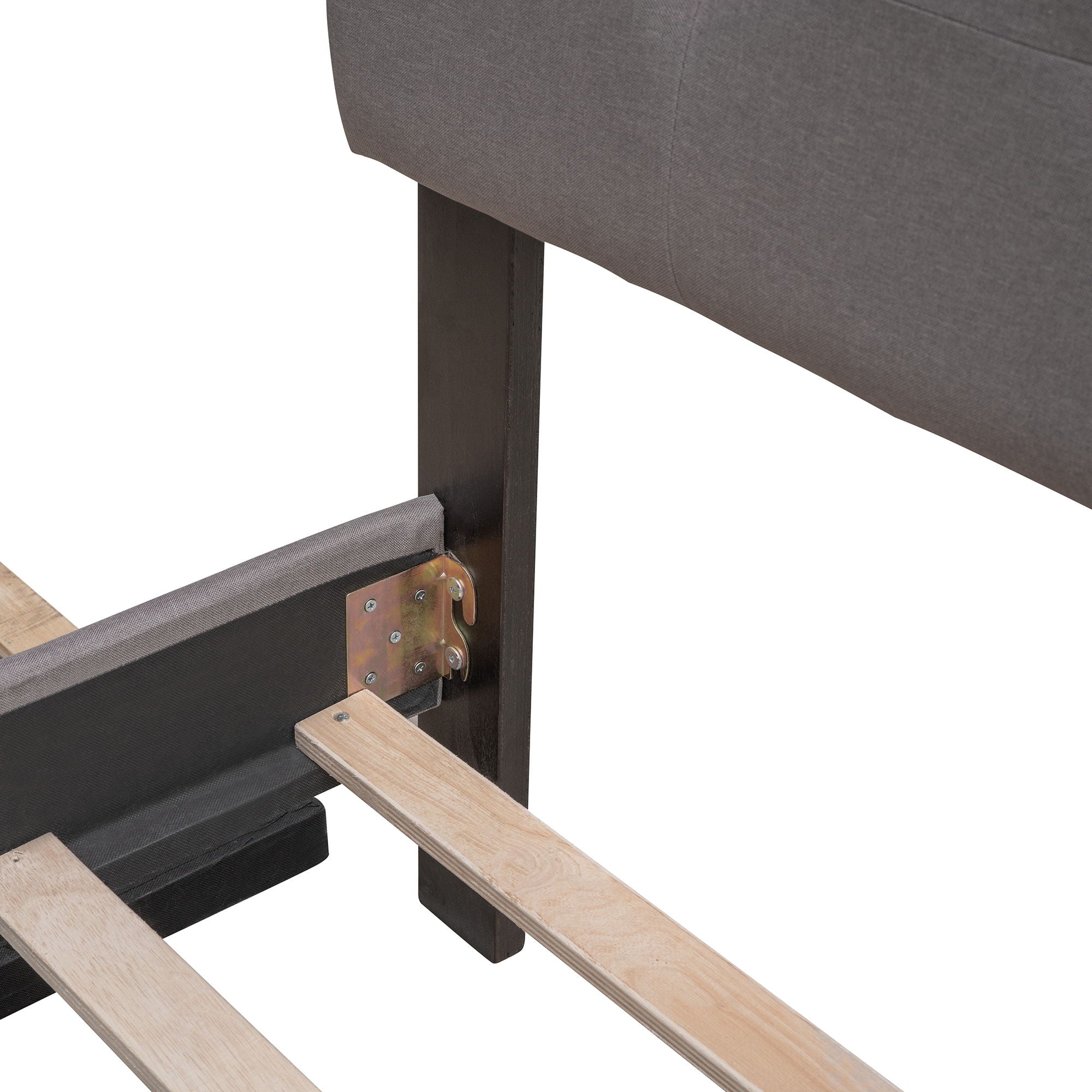 Upholstered Platform Bed With Classic Headboard And Drawers, No Box Spring Needed