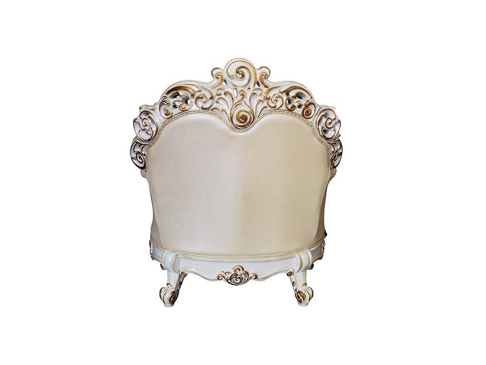 ACME Vendom - Chair - Champagne PU & Antique Pearl Finsih | Meri Furniture