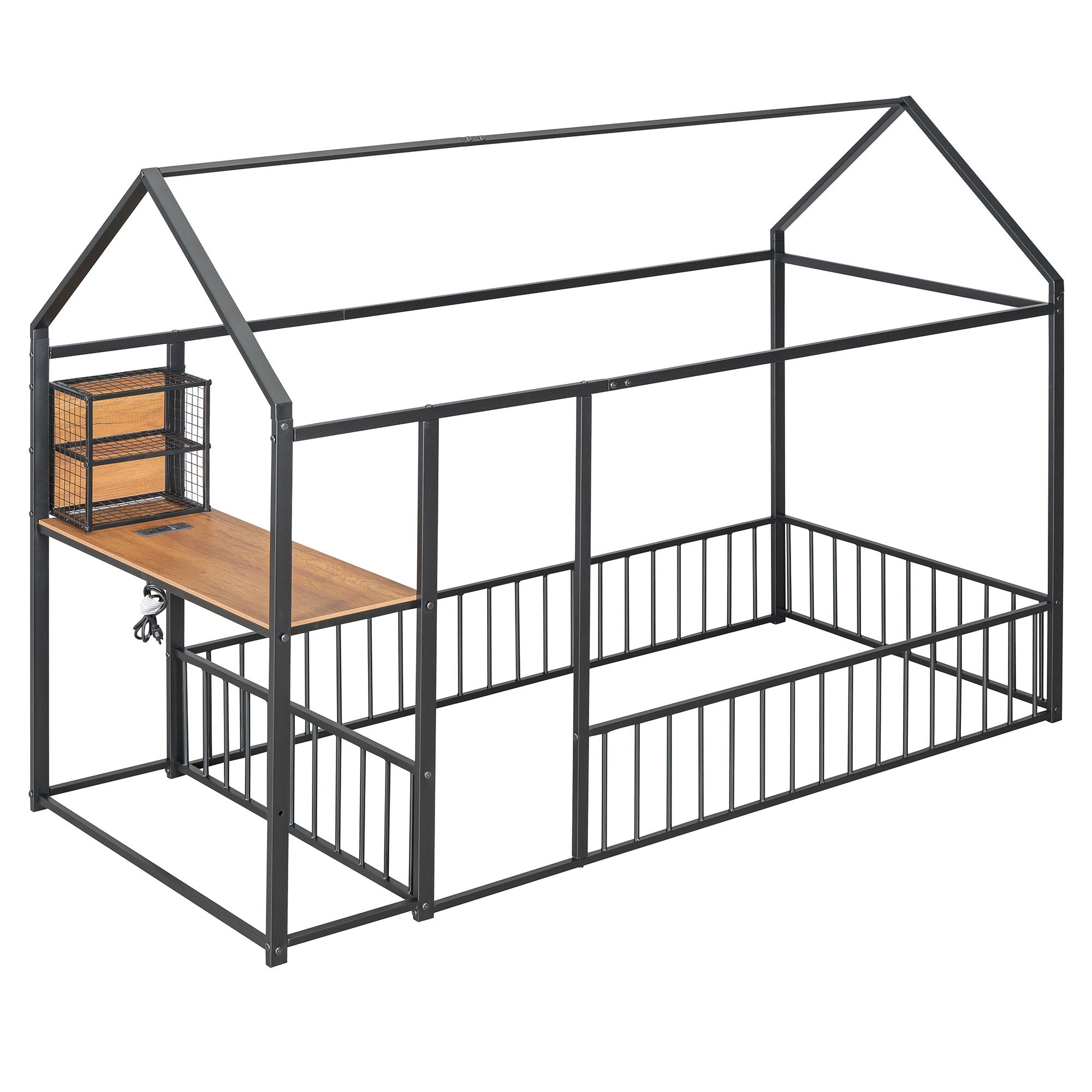 House Frame With Desk, Shelves, Power Outlets And USB Ports
