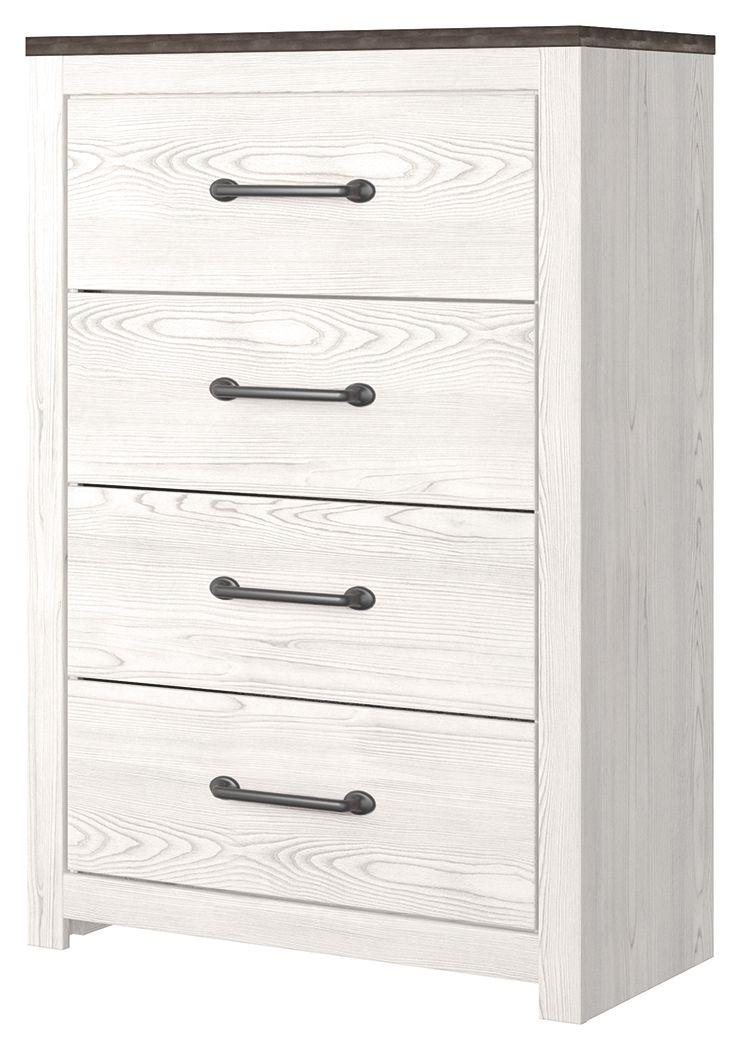 Signature Design by Ashley® Gerridan - White / Gray - Four Drawer Chest | Meri Furniture