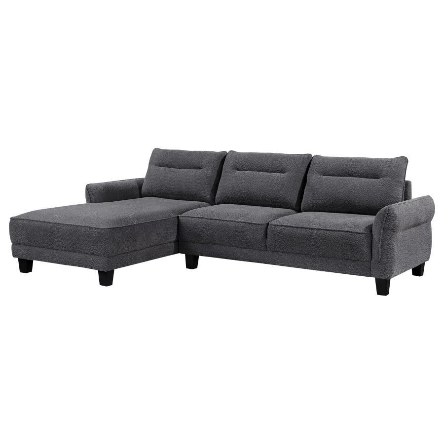 Coaster Fine Furniture Caspian - Upholstered Curved Arm Chaise Sectional Sofa | Meri Furniture
