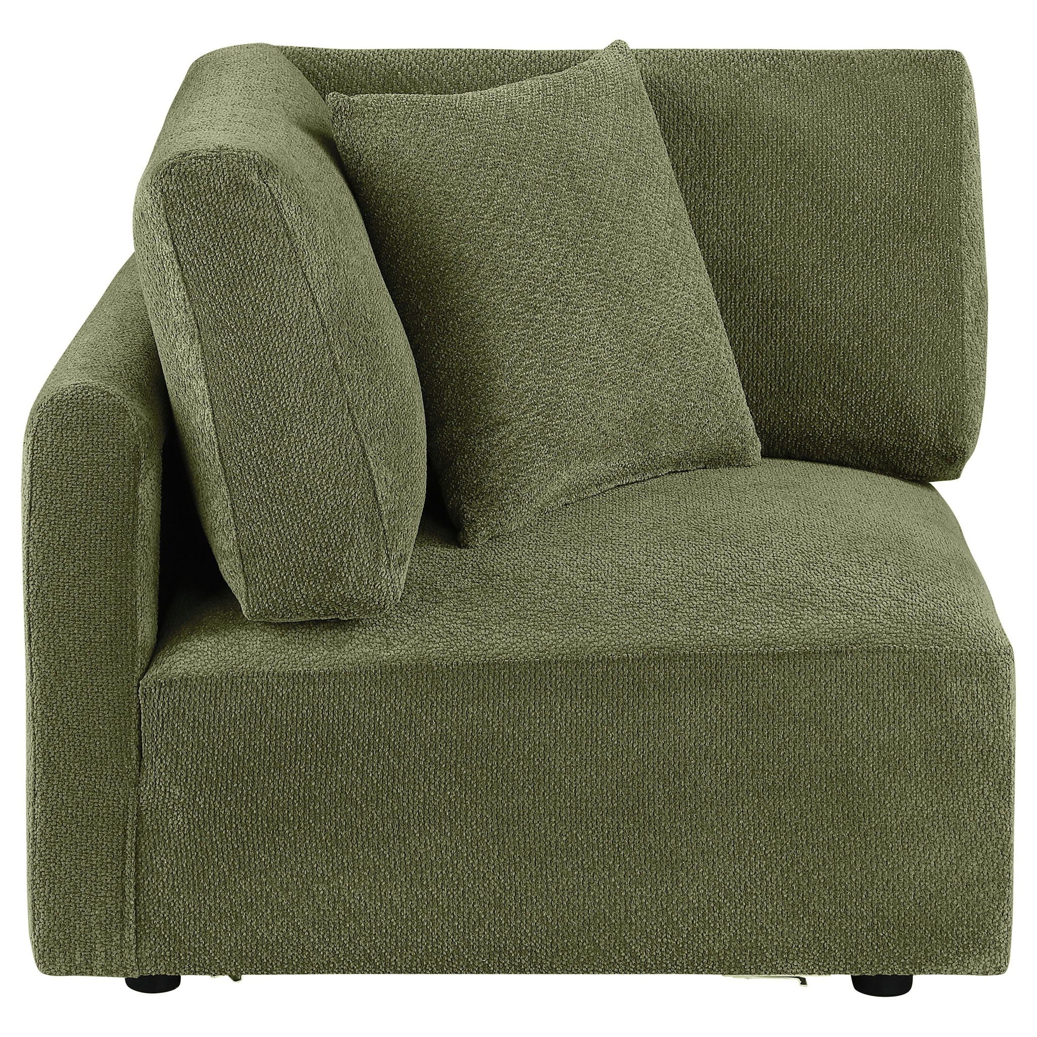 Elysia Chenille Upholstered Modular Corner Chair Green
