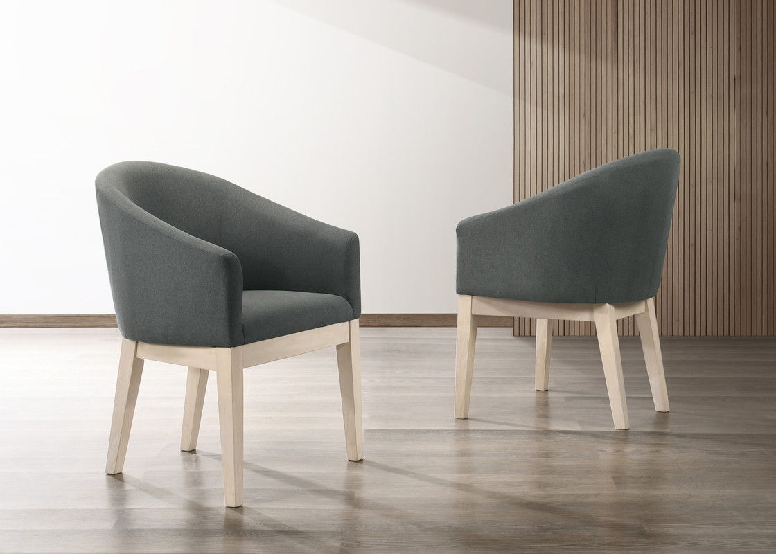 Neroli Set of 2 Gray Fabric 23"W Barrel Accent Chair