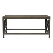 Industrial Cross Metal Coffee Table - Pewter