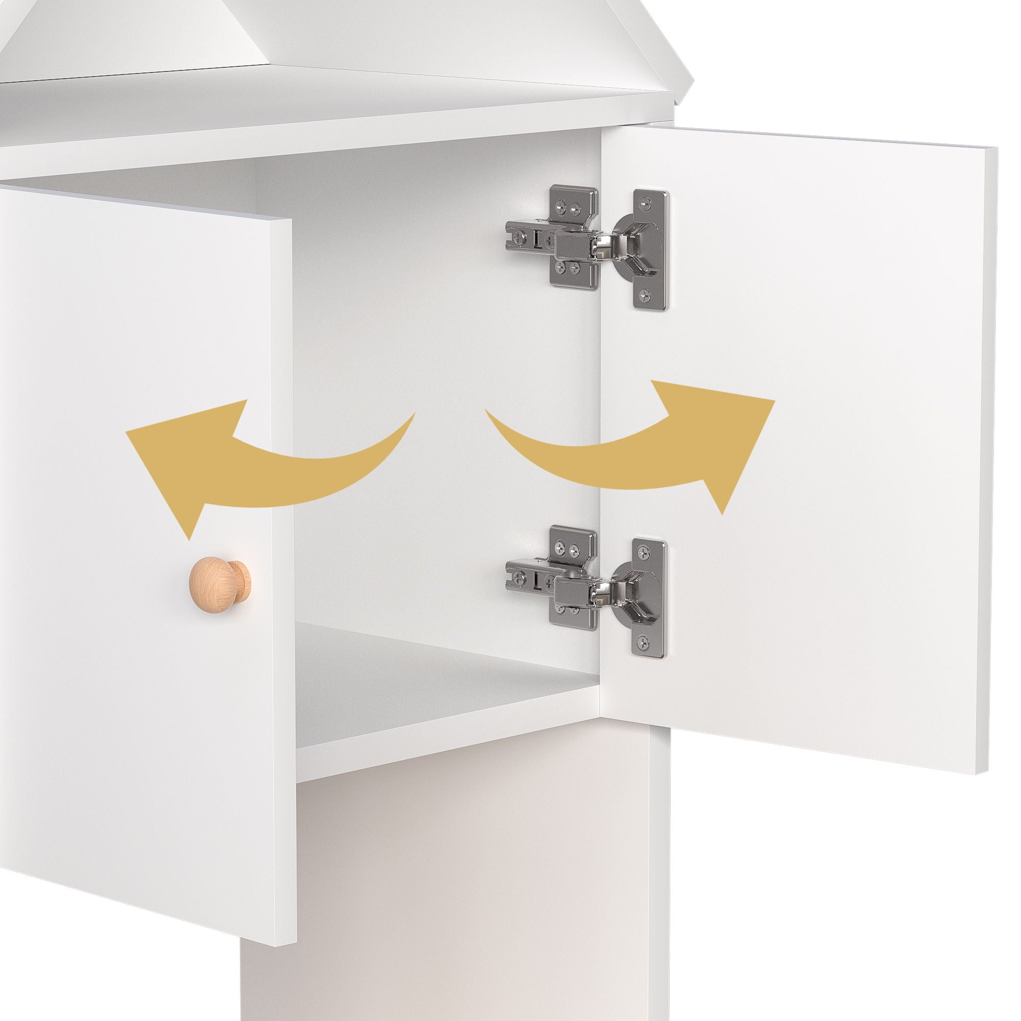 Versatile Children's Bookshelf With House Shaped Design, Multi Functional Storage