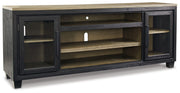Signature Design by Ashley® Foyland - Black / Brown - XL TV Stand W/Fireplace Option | Meri Furniture