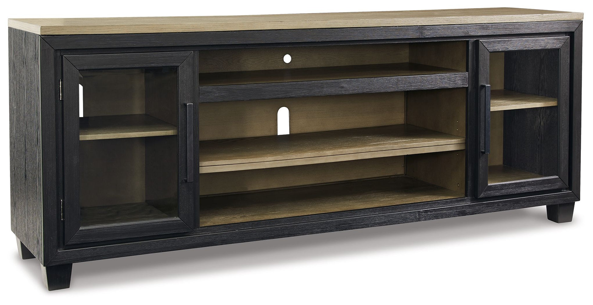 Signature Design by Ashley® Foyland - Black / Brown - XL TV Stand W/Fireplace Option | Meri Furniture