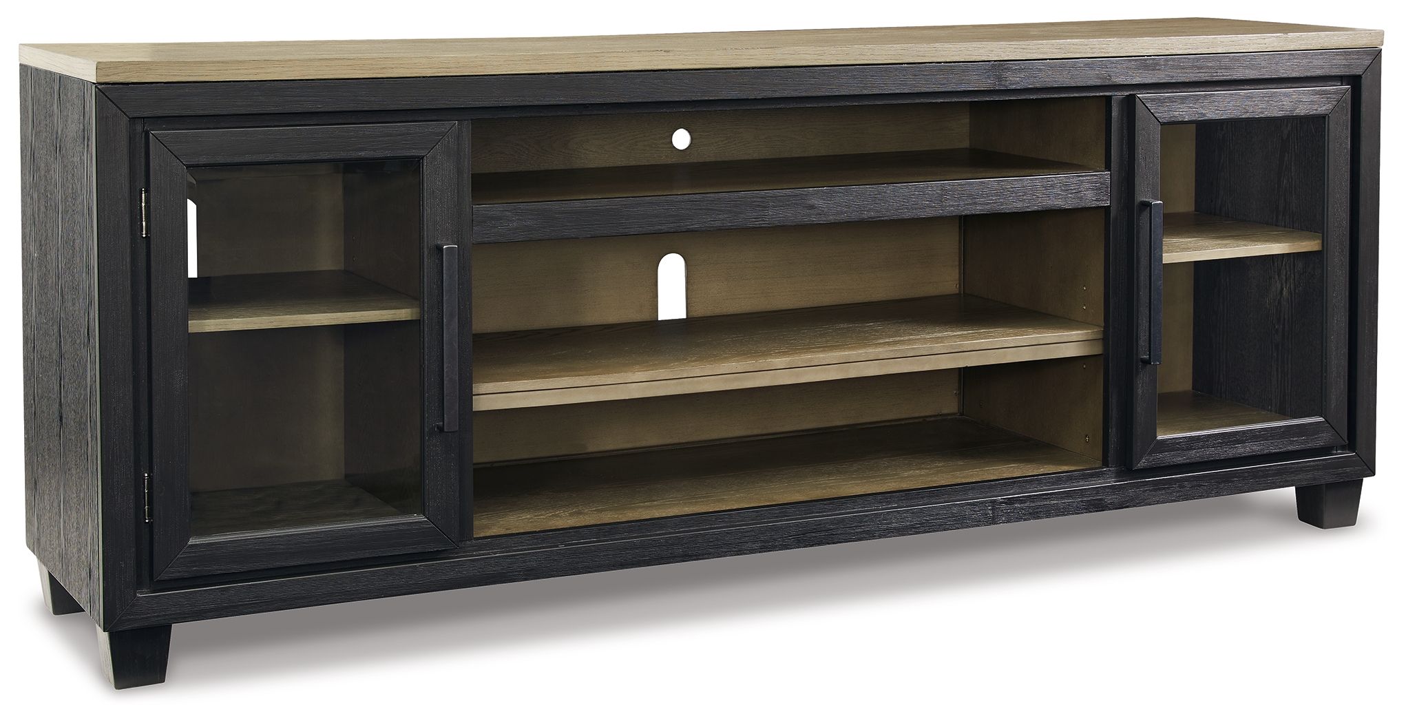 Signature Design by Ashley® Foyland - Black / Brown - XL TV Stand W/Fireplace Option | Meri Furniture