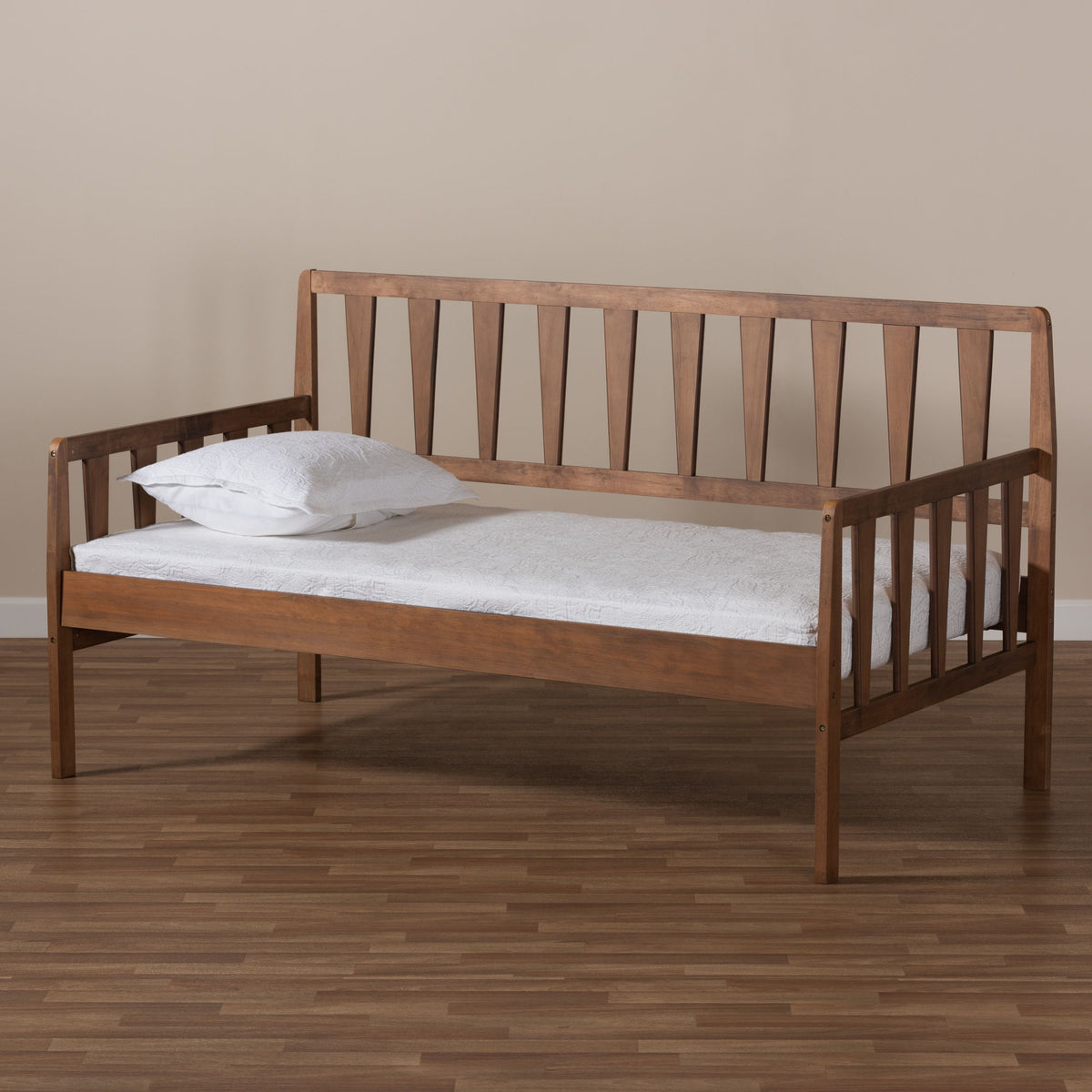Midori Modern and Contemporary Transitional Walnut Brown Finished Wood Twin Size Daybed