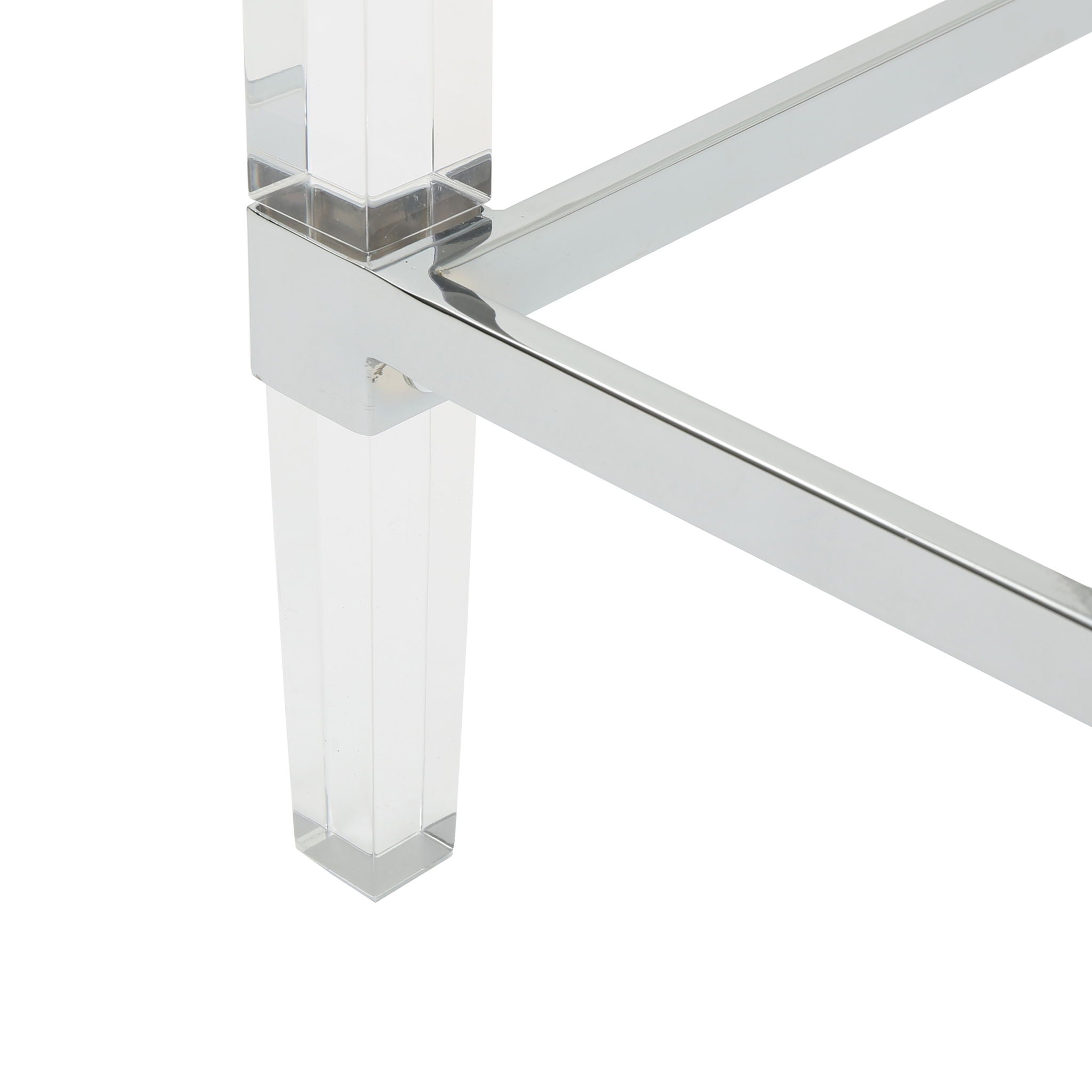 Ultra Modern Rectangle Coffee Table With Tempered Glass Surface - Clear