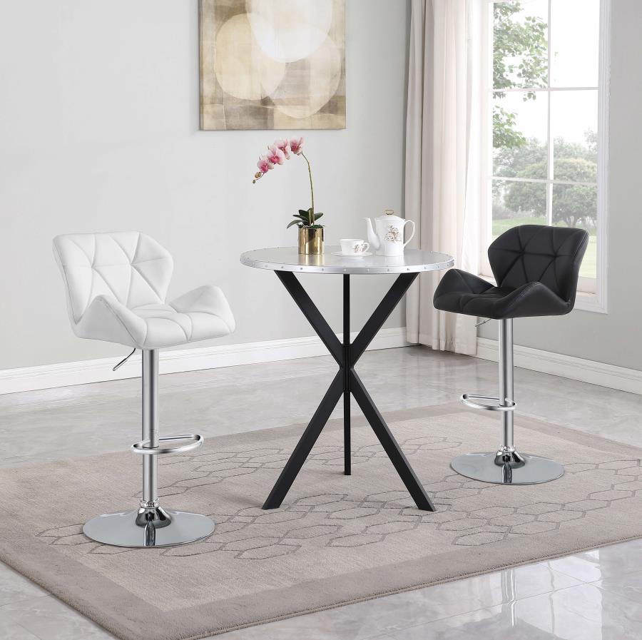 Coaster Fine Furniture Kenzo - Round Galvanized Steel Bistro Bar Table - Silver | Meri Furniture