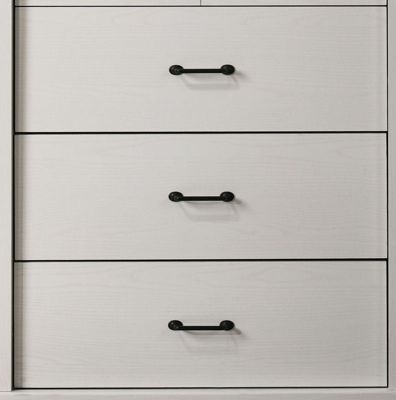Elara 32"W White 4-Drawer Chest with Black Handles