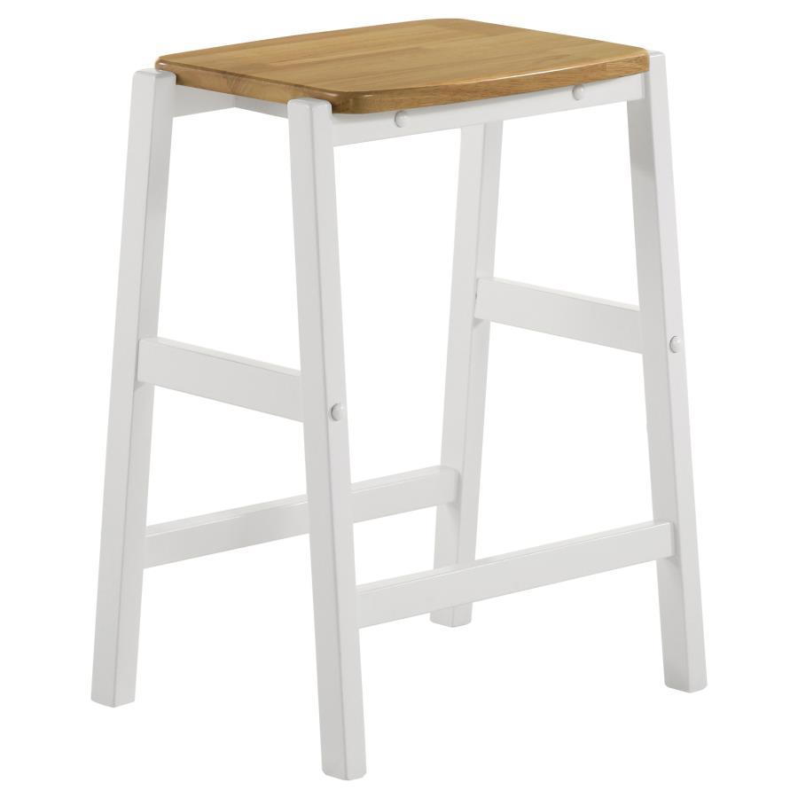 Coaster Fine Furniture Edgeworth - Wood Backless Counter Stool (Set of 2) - White | Meri Furniture