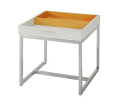 ACME Maisie - End Table - 22" - White - White & Chrome | Meri Furniture