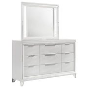Coaster Fine Furniture Marmore - 9-Drawer Dresser And LED Mirror - White | Meri Furniture