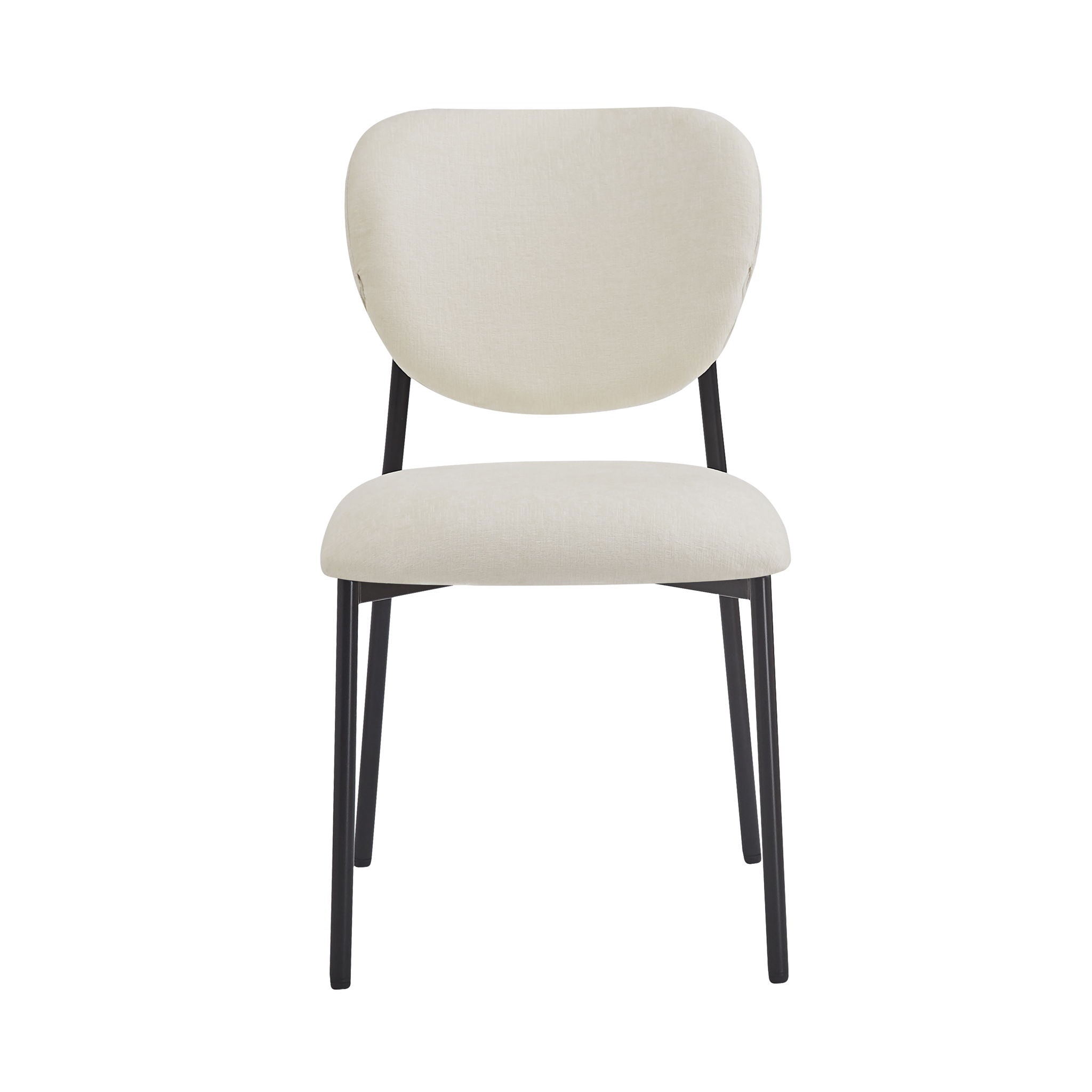 Modern Upholstered Dining Chairs With Metal Legs (Set of 2) - Beige
