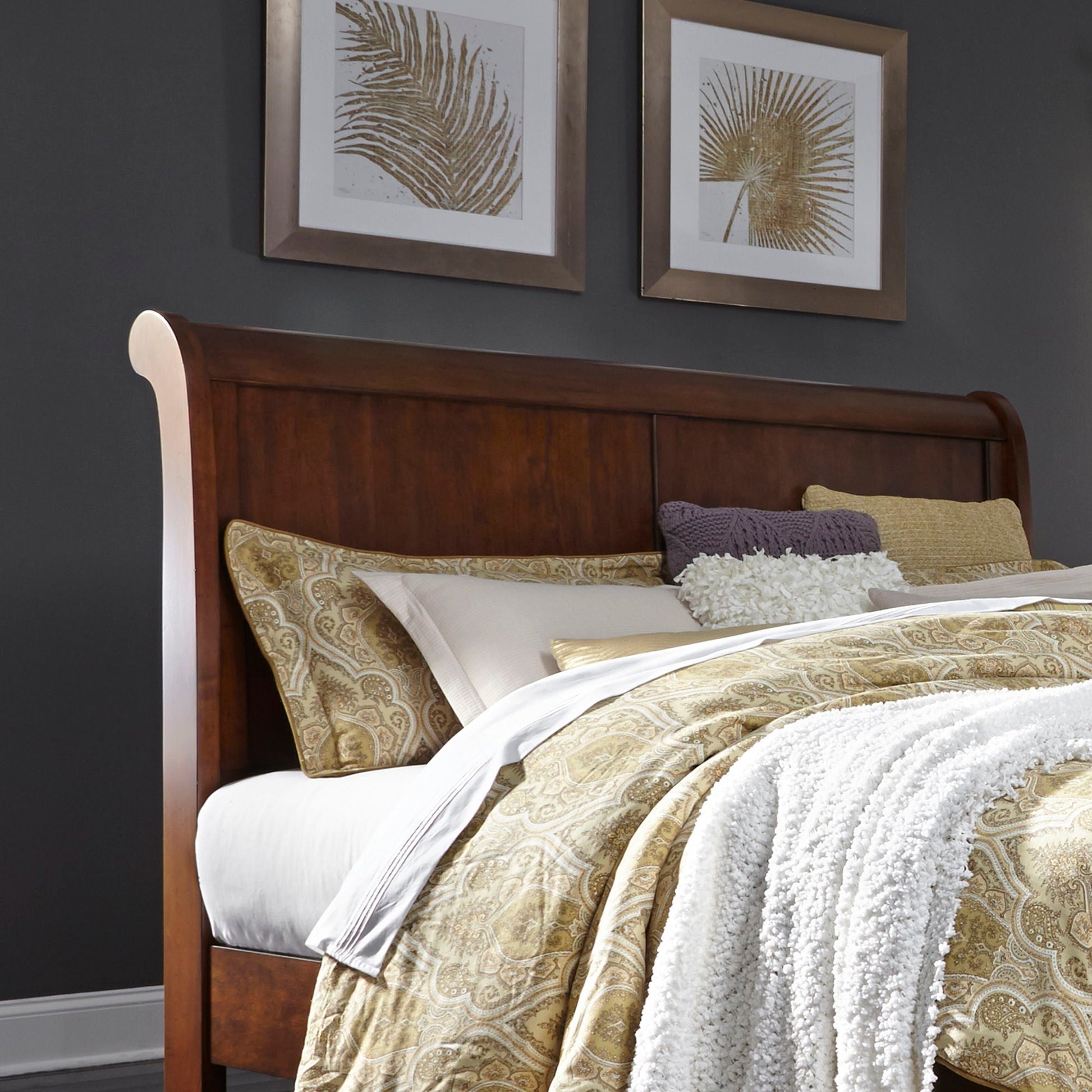 Liberty Furniture Rustic Traditions - Sleigh Headboard | Meri Furniture