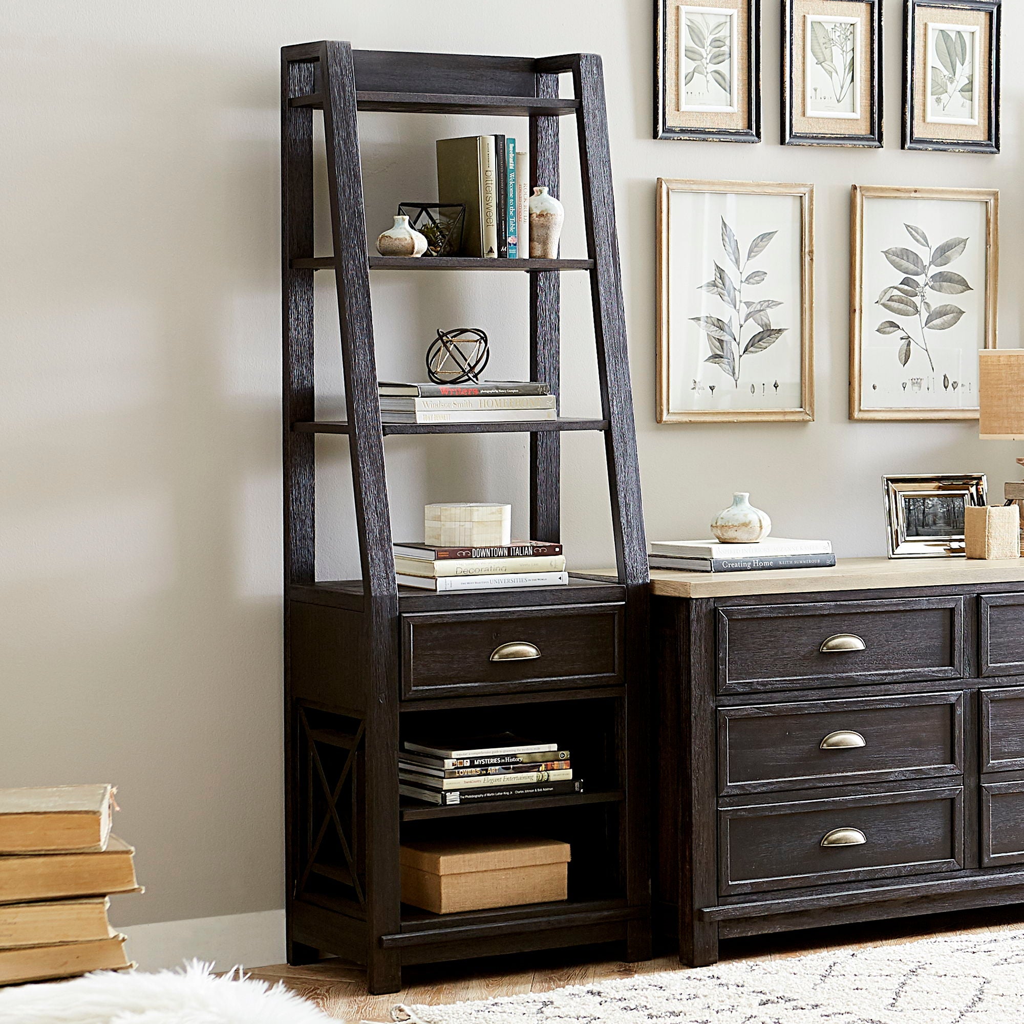 Liberty Furniture Heatherbrook - Bookcase Pier - Dark Brown | Meri Furniture