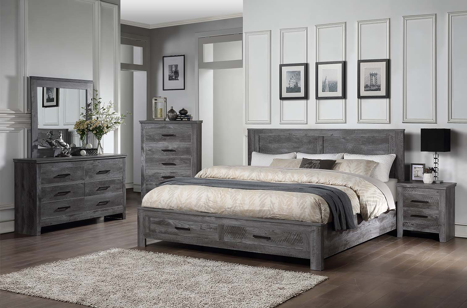 ACME Vidalia - Mirror - Rustic Gray Oak | Meri Furniture