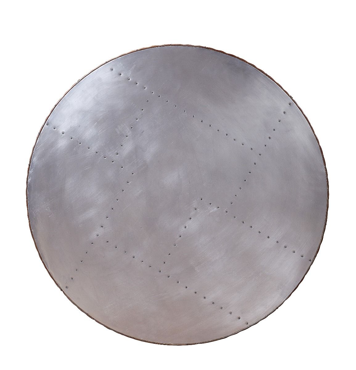 Tamas - 16" Coffee Table - Aluminum & Cocoa Top Grain Leather