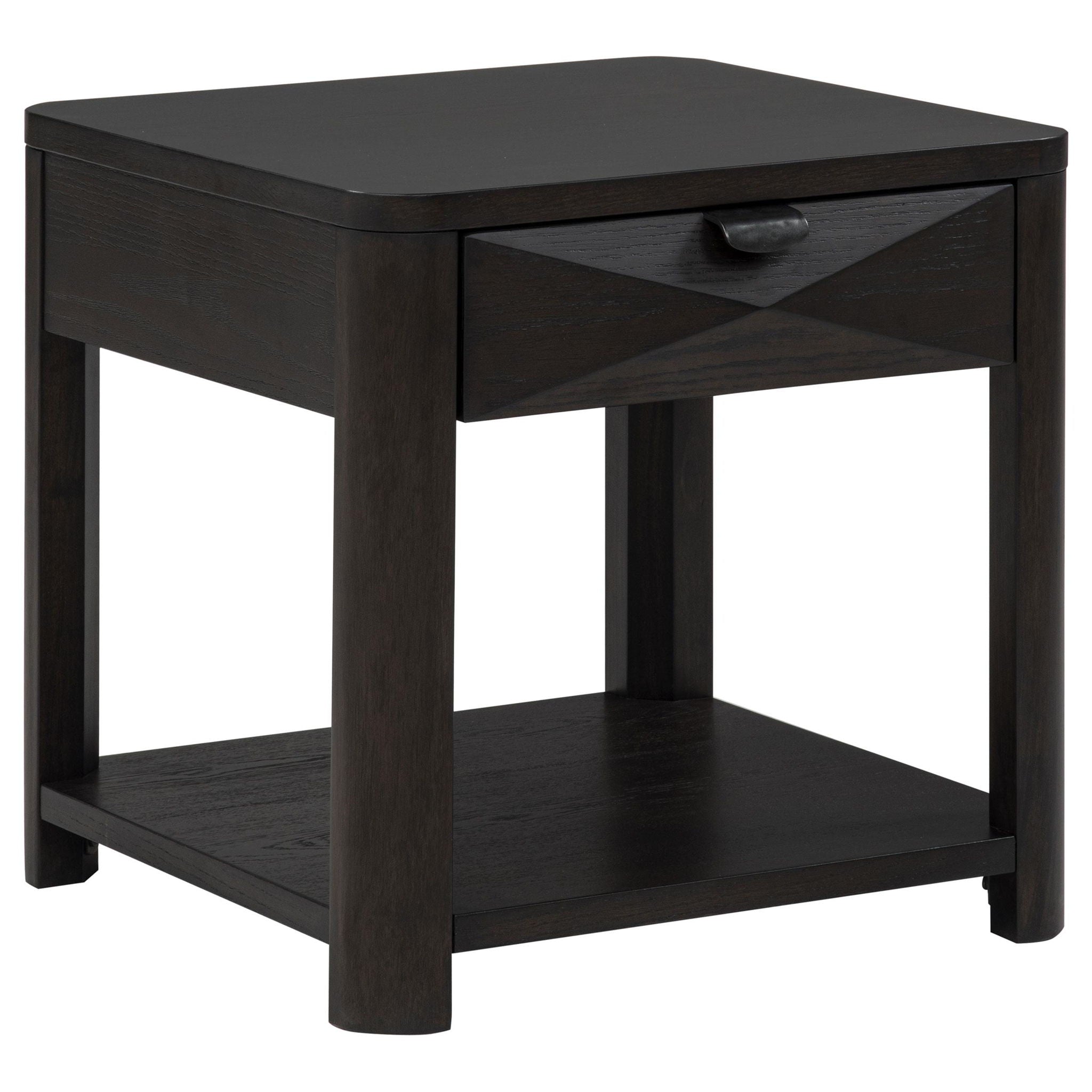 Marcelo Wood End Table with Drawer and Shelf Coffee