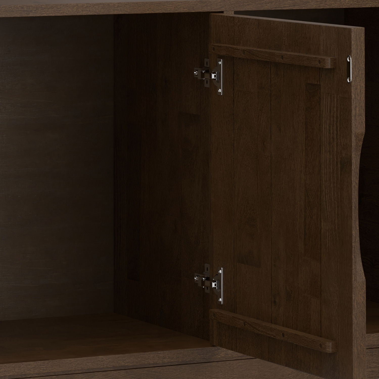 Harper - 3 Door Sideboard Buffet / Storage Cabinet - Walnut Brown