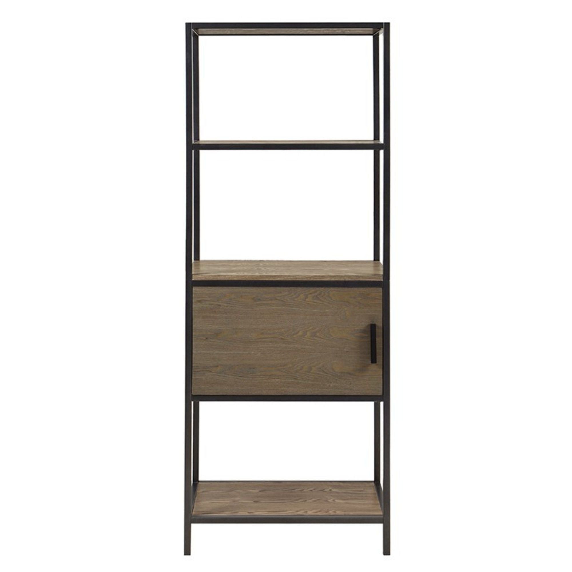 Darley - 3 Shelf Bookcase With Storage Cabinet - Gray