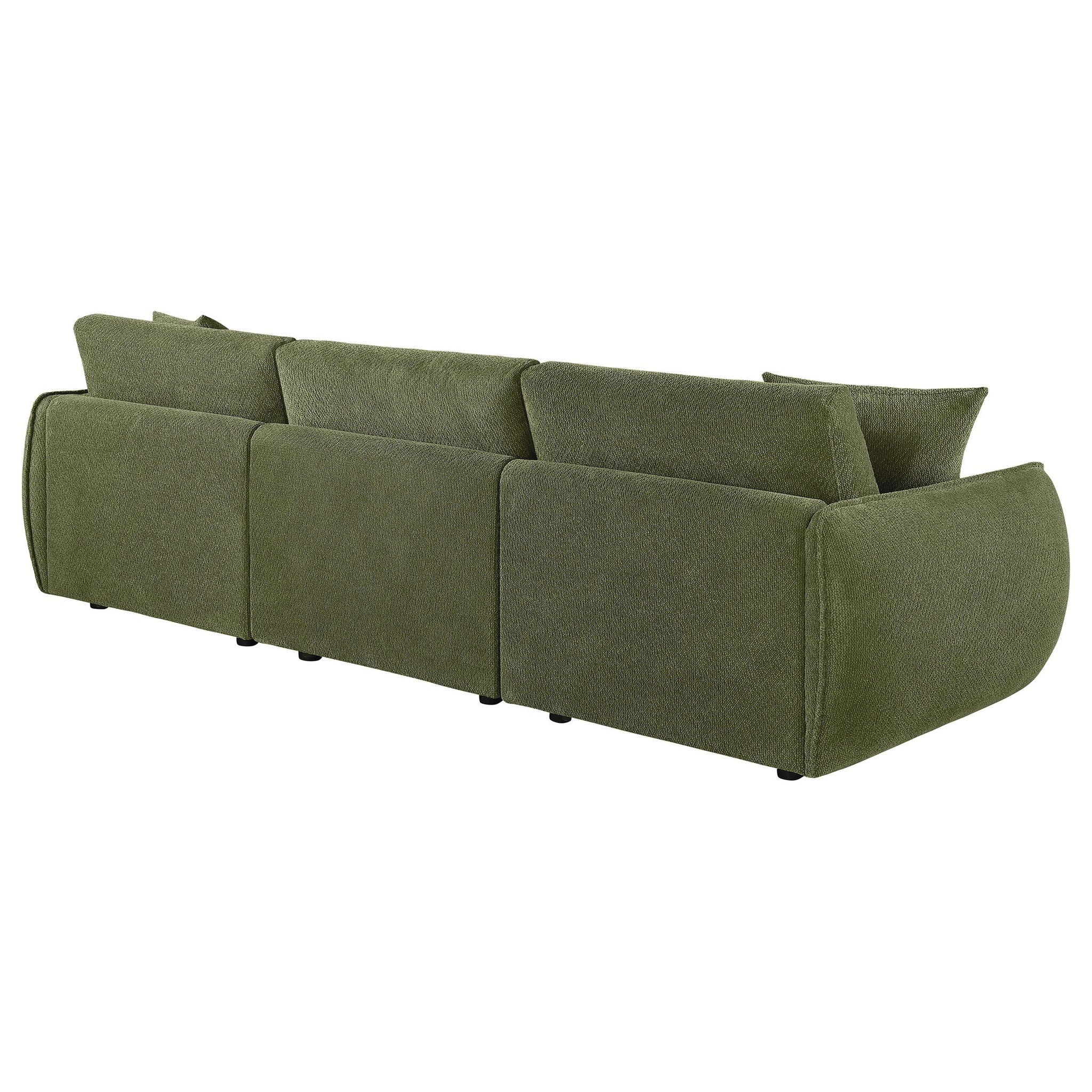 Elysia Chenille Upholstered Modular Lounge Sofa Green