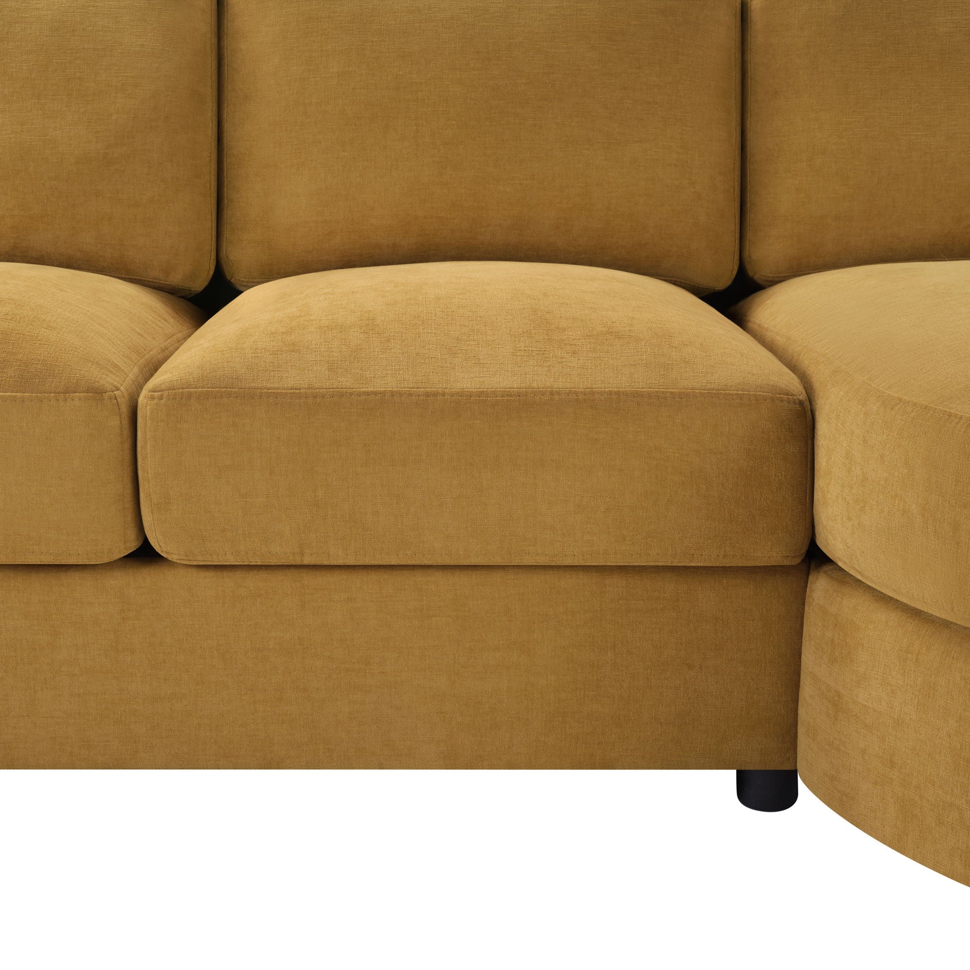Modern L-Shaped Sectional Sofa With Curved Chaise, USB Ports, And Side Storage Pockets