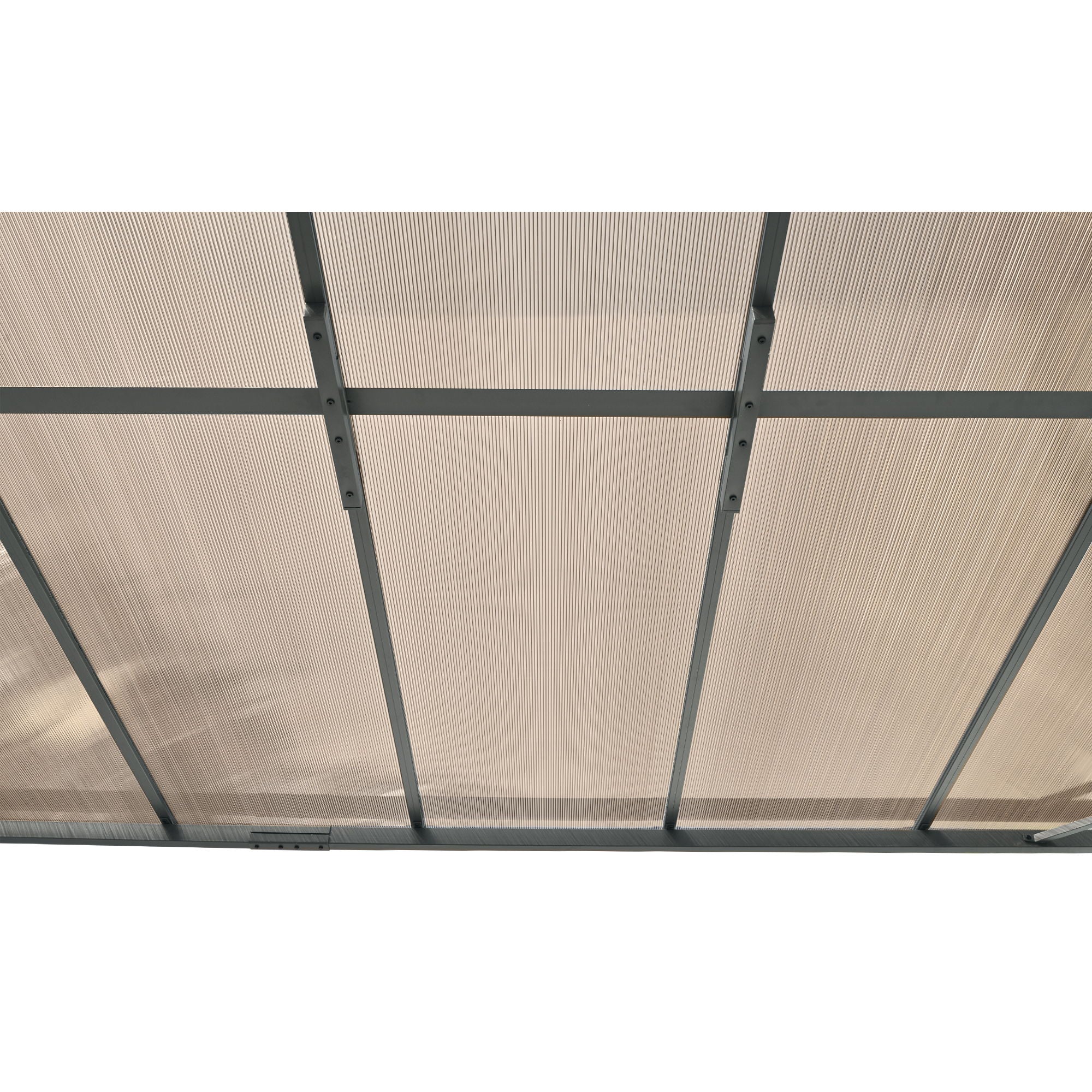 Outdoor Wall Mounted Gazebo With Sloped Roof Design, Uv Protection, And Durable Iron Frame - Gray