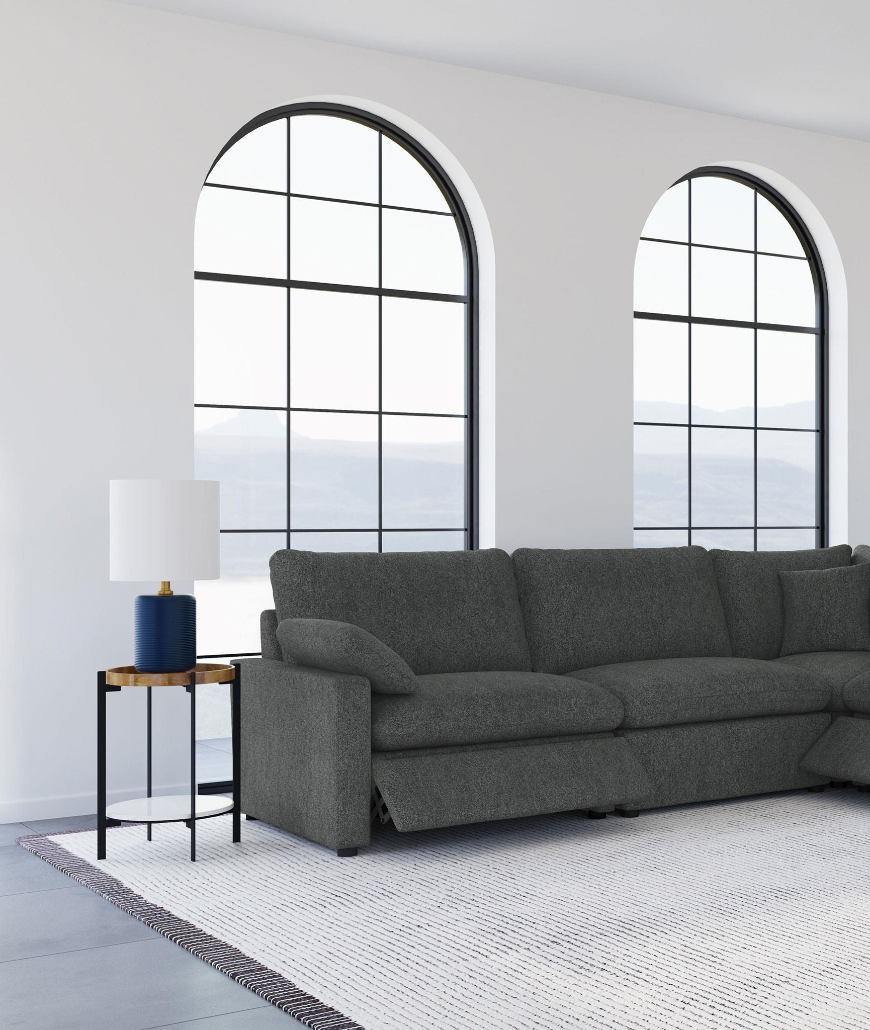 Collins Modular Power Armless Recliner Dark Grey