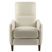 Upholstered Push Recliner Chair With Rubber Wood Legs For Living Room