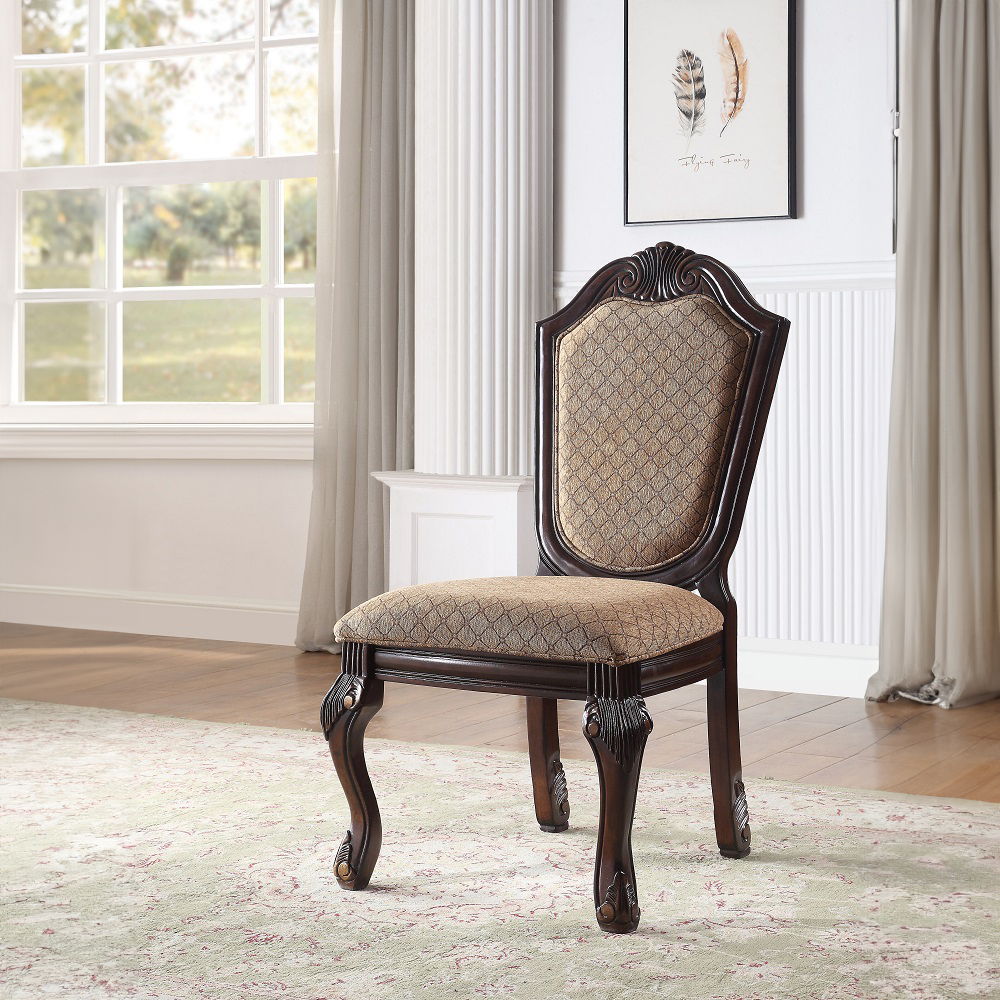 Chateau De Ville - Side Chair Set of 2) - Fabric & Espresso