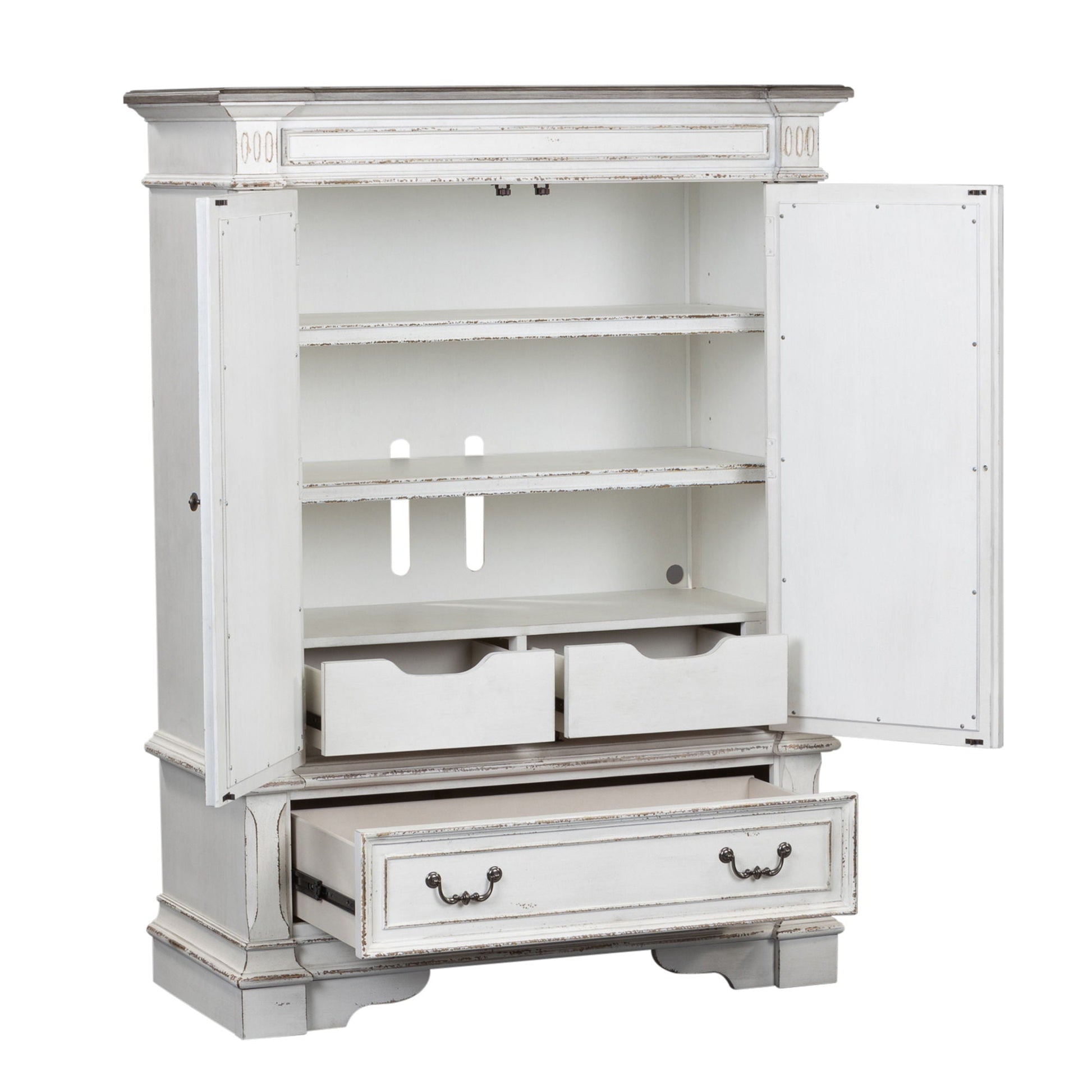 Liberty Furniture Abbey Park - Mirrored Door Chest - White | Meri Furniture