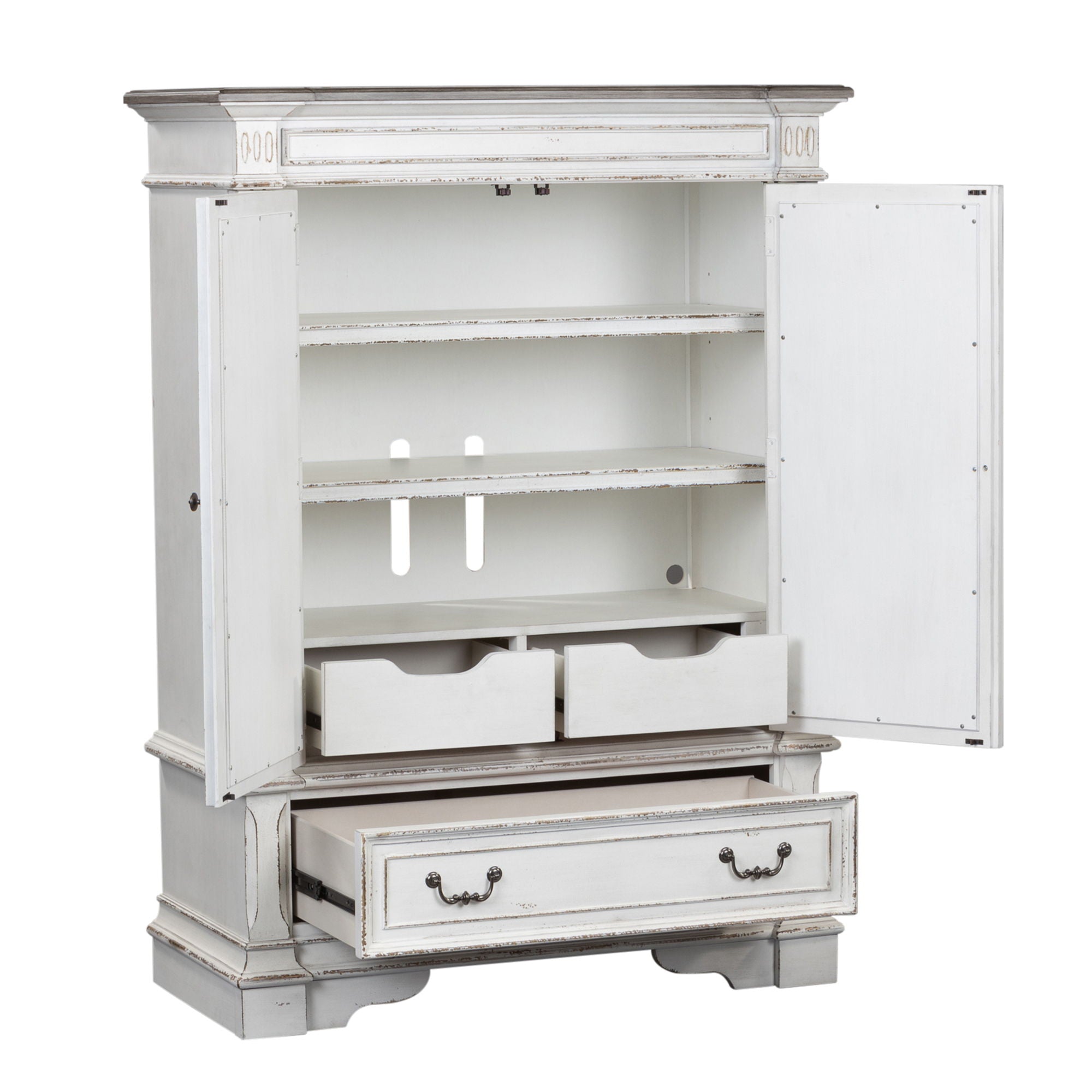 Liberty Furniture Abbey Park - Mirrored Door Chest - White | Meri Furniture