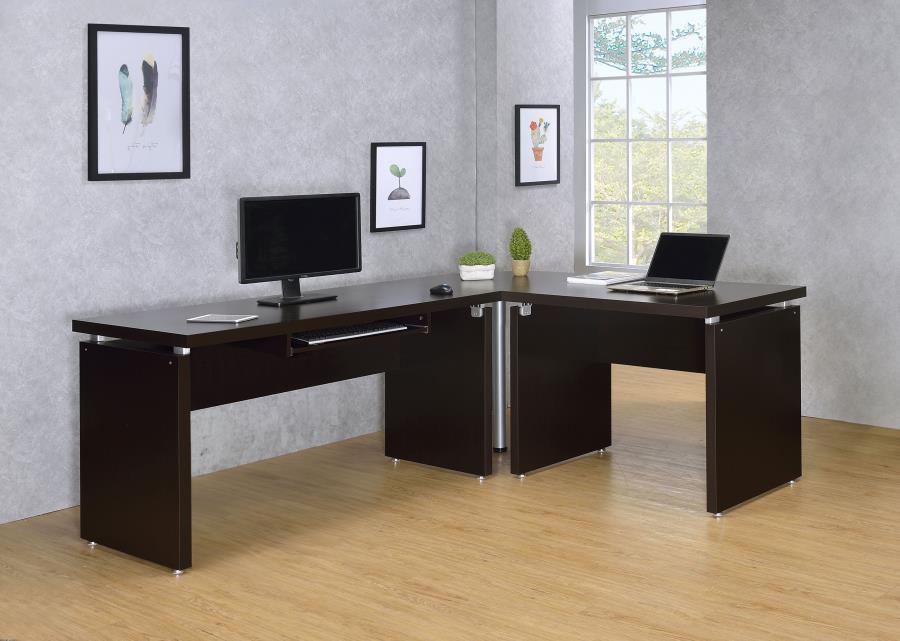 Coaster Fine Furniture Skylar - L-Shaped Office Computer Desk - Cappuccino | Meri Furniture