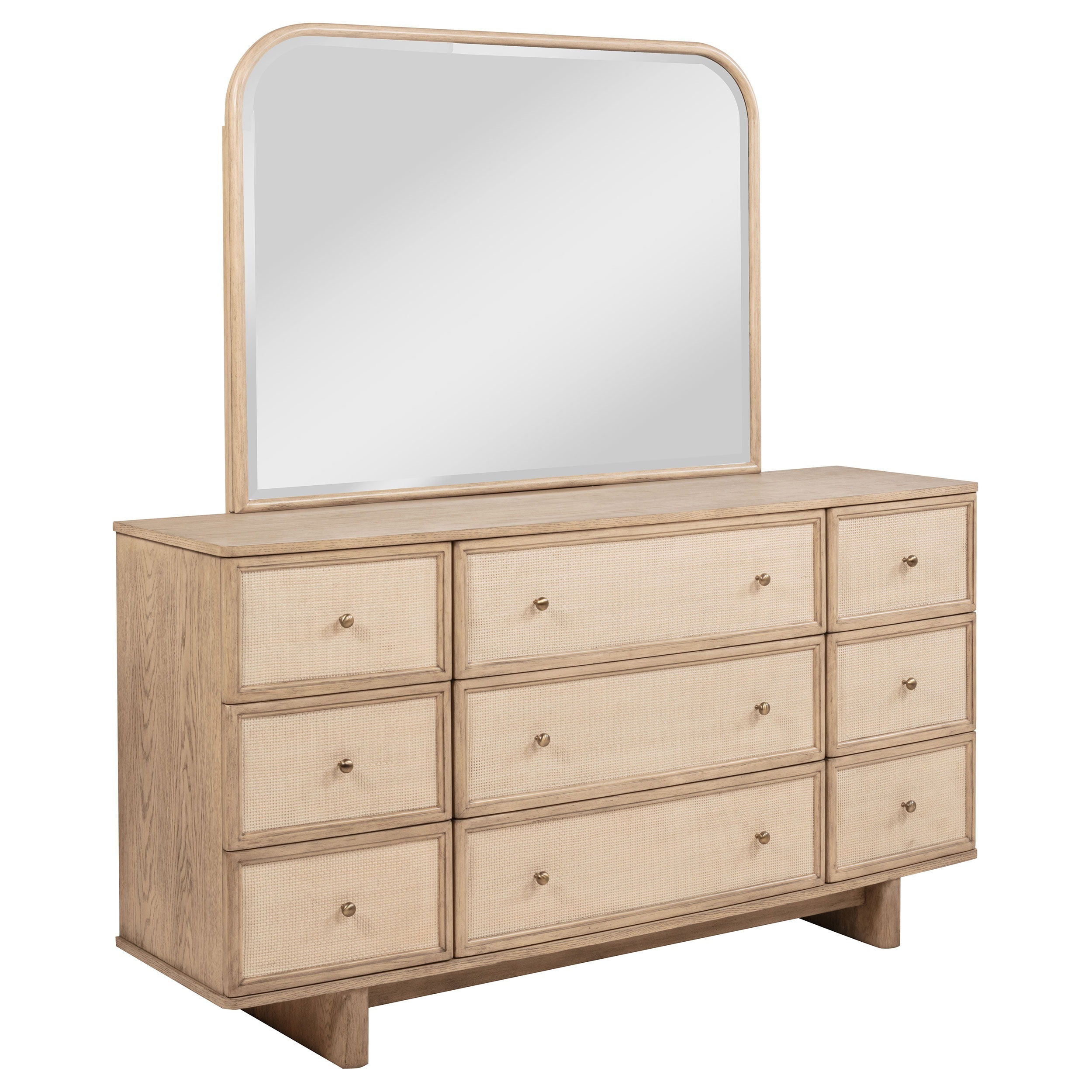 Coaster Fine Furniture Kailani - 9-Drawer Dresser & Mirror - Beige Oak | Meri Furniture
