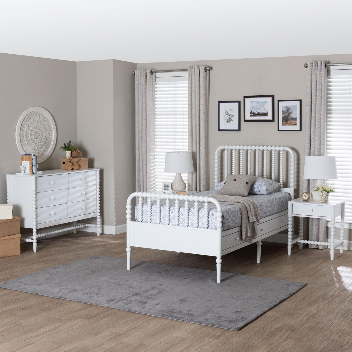 Lucera 4-Piece Bedroom Set, Twin, White