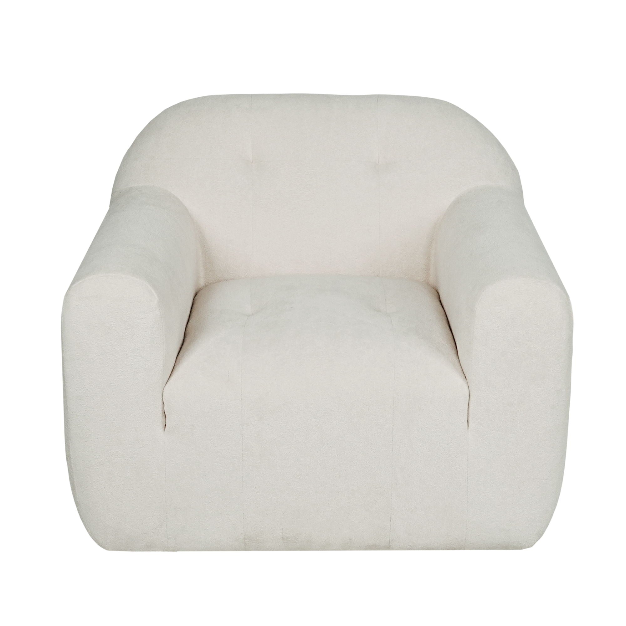 Harmonara - Boucle Upholstered Club Chair With Blind Tufting