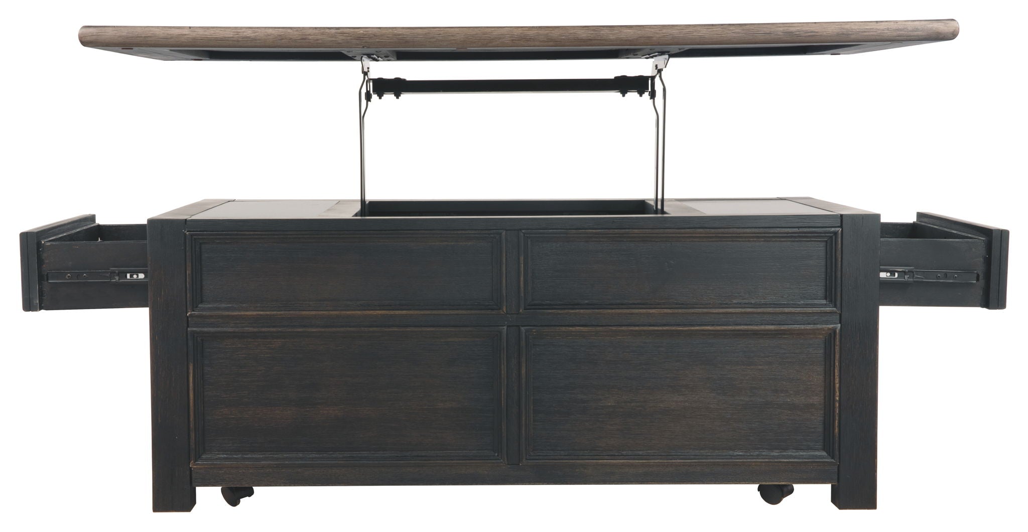Tyler Creek - Lift Top Cocktail Table - Grayish Brown / Black