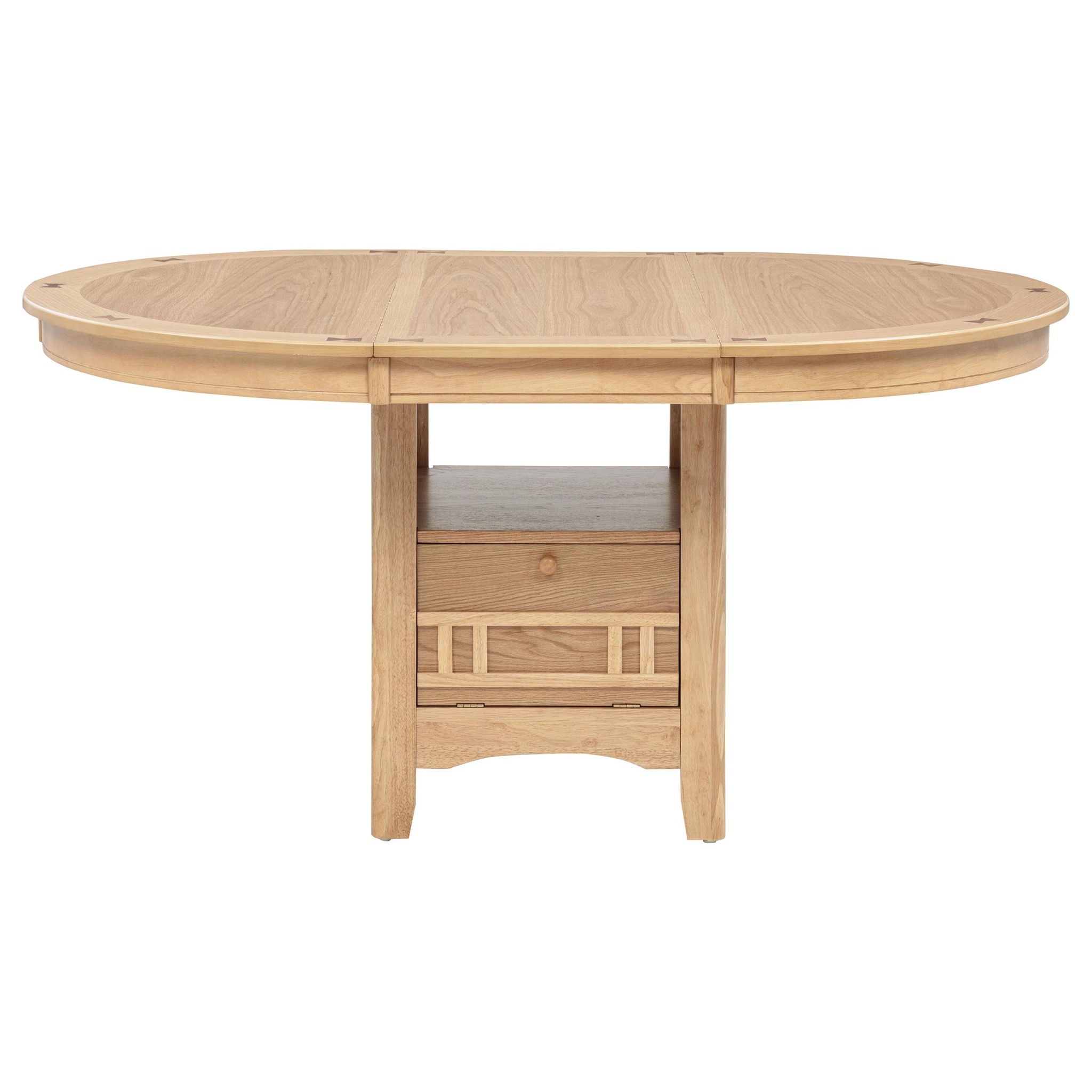 Lavon Oval 60-inch Wood Extension Leaf Dining Table Light Oak