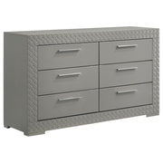 Coaster Fine Furniture Ives - 6-Drawer Dresser Cabinet - Gray High Gloss | Meri Furniture