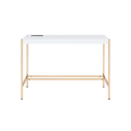 ACME Rectangular Writing Desk No Storage : Finish Metal Base. | Meri Furniture