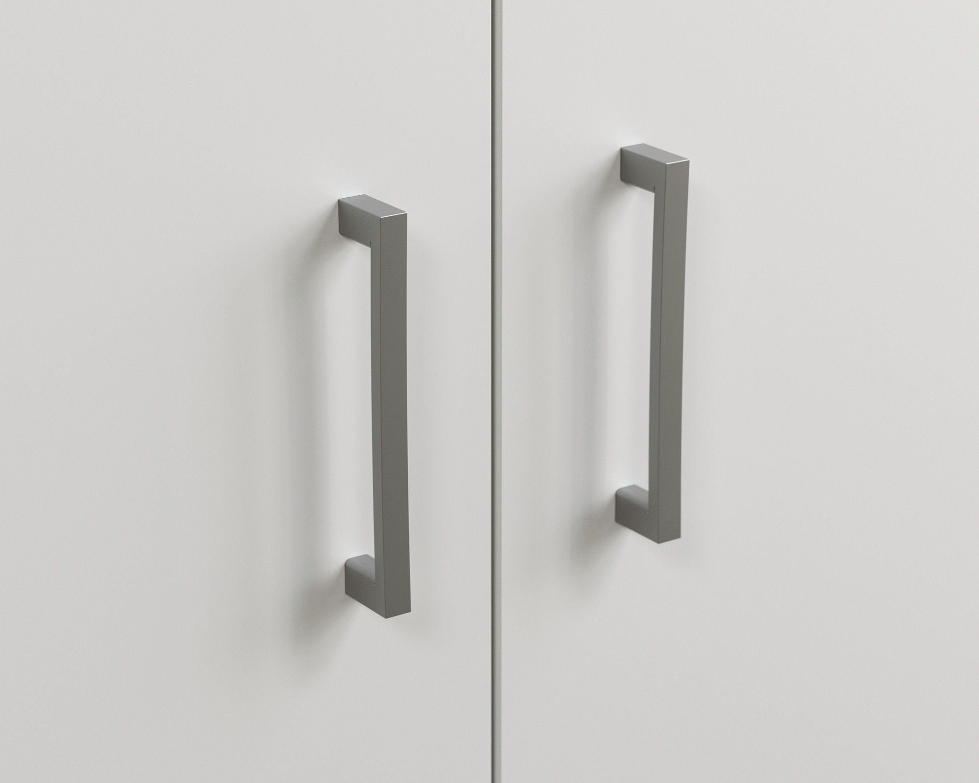 2-Door Contemporary Storage Cabinet in White