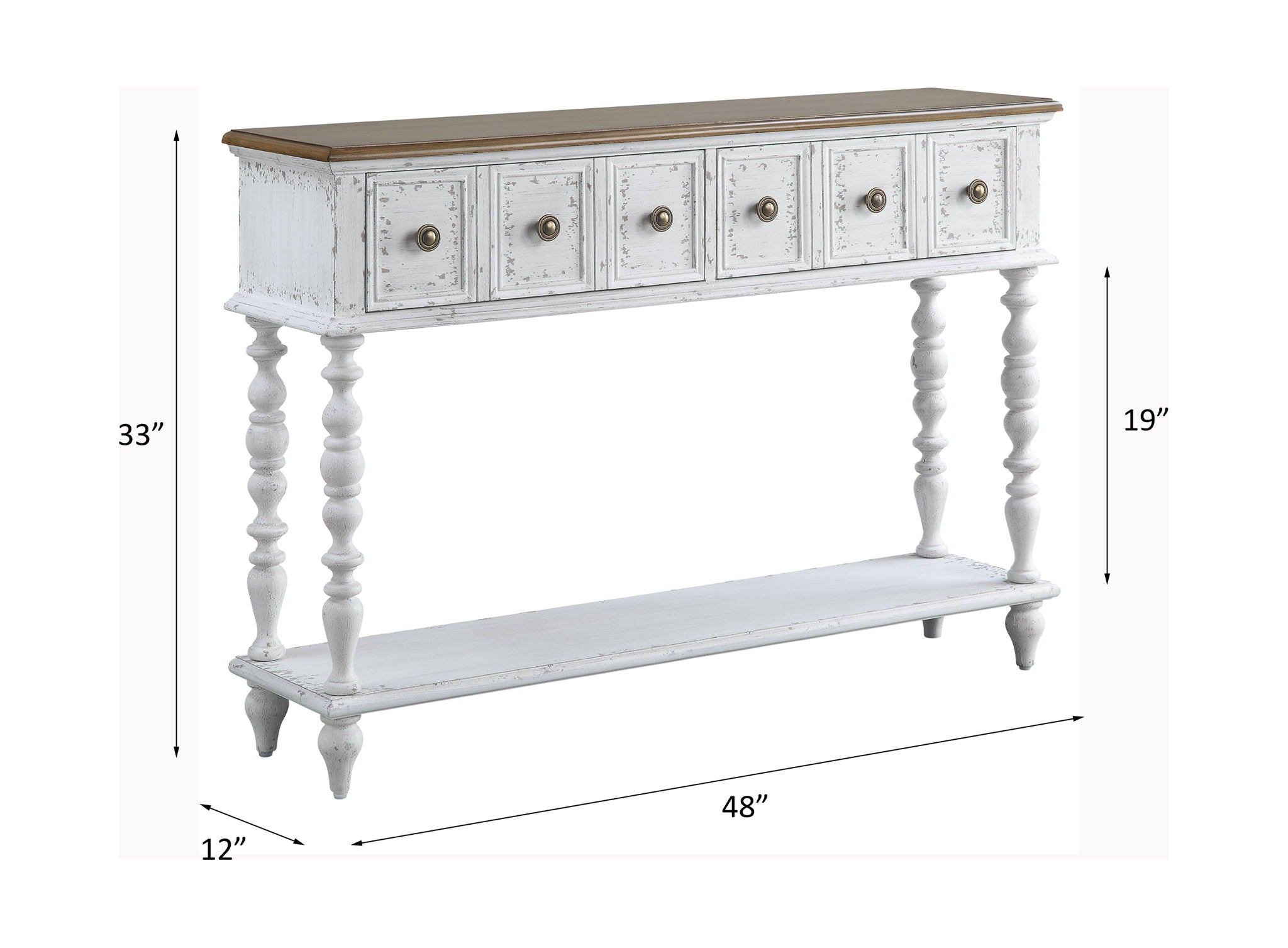 Bence - Console Table - Dark Charcoal & Antique White