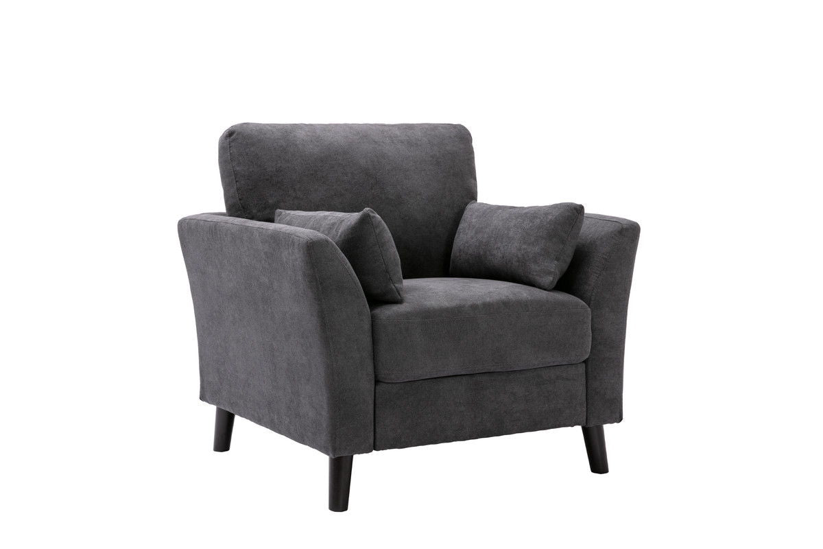 Damian 37"W Gray Woven Fabric Chair