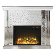 Nysa - 40" Fireplace - Mirrored & Faux Crystals