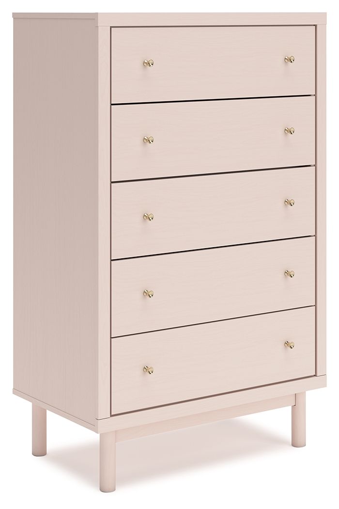 Signature Design by Ashley® Wistenpine - Blush - Five Drawer Chest | Meri Furniture