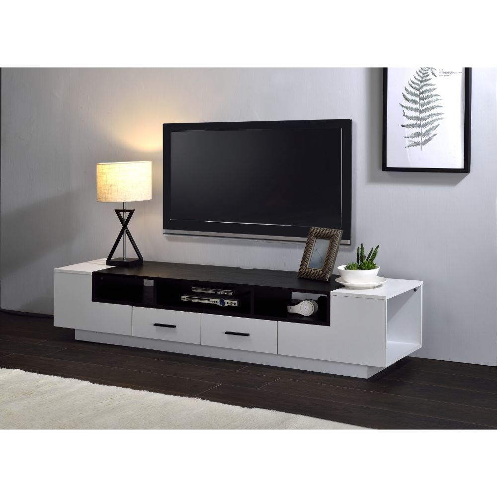 ACME Armour - TV Stand - White & Black | Meri Furniture